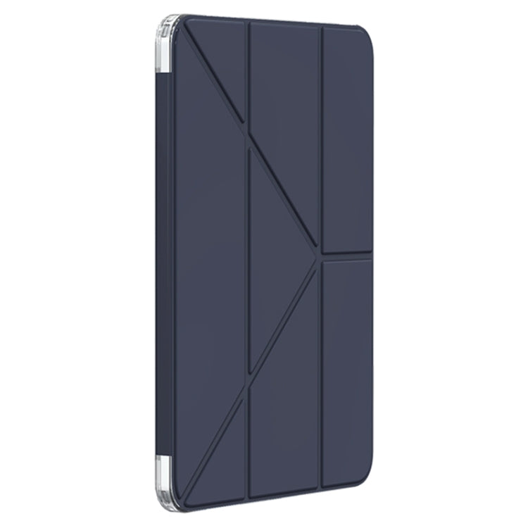 For iPad Pro 13 2024 Mutural Deformation Stand Smart Leather Tablet Case(Dark Blue)