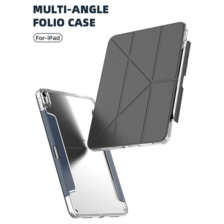 For iPad Pro 13 2024 Mutural Deformation Stand Smart Leather Tablet Case(Dark Blue)