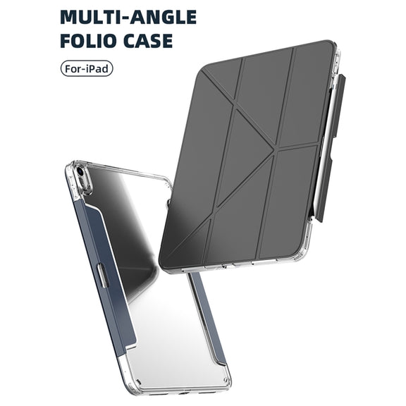 For iPad Pro 13 2024 Mutural Deformation Stand Smart Leather Tablet Case(Dark Blue)