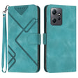 For Xiaomi Redmi Note 12 4G Global Line Pattern Skin Feel Leather Phone Case(Light Blue) - Xiaomi Cases by PMC TechLife | Online Shopping South Africa | PMC TechLife | Buy Now Pay Later Mobicred