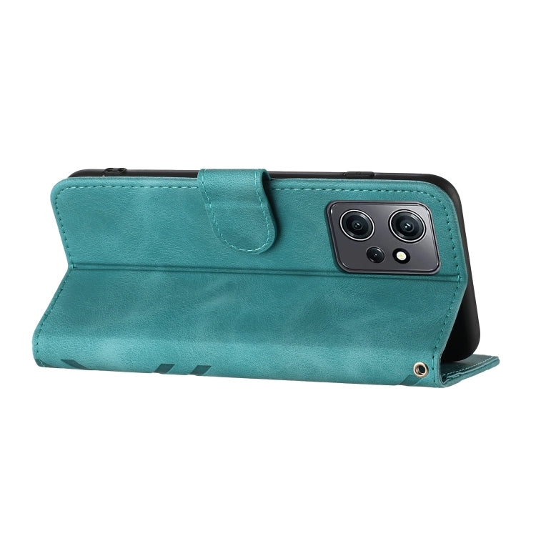 For Xiaomi Redmi Note 12 4G Global Line Pattern Skin Feel Leather Phone Case(Light Blue)