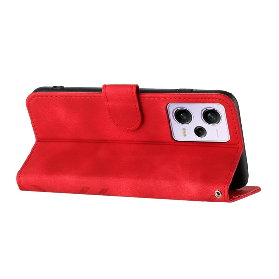 For Xiaomi Redmi Note 12 Pro+ 4G/5G Global Line Pattern Skin Feel Leather Phone Case(Red)