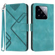 For Xiaomi 14 Pro Line Pattern Skin Feel Leather Phone Case(Light Blue) - 14 Pro Cases by PMC TechLife | Online Shopping South Africa | PMC TechLife | Buy Now Pay Later Mobicred