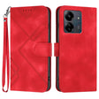 For Xiaomi Redmi 13C Line Pattern Skin Feel Leather Phone Case(Red) - Xiaomi Cases by PMC TechLife | Online Shopping South Africa | PMC TechLife | Buy Now Pay Later Mobicred