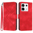 For Xiaomi Redmi Note 13 Pro 4G Line Pattern Skin Feel Leather Phone Case(Red) - Note 13 Pro Cases by PMC TechLife | Online Shopping South Africa | PMC TechLife | Buy Now Pay Later Mobicred