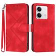 For Xiaomi Redmi Note 13 4G Line Pattern Skin Feel Leather Phone Case(Red) - Note 13 Cases by PMC TechLife | Online Shopping South Africa | PMC TechLife | Buy Now Pay Later Mobicred