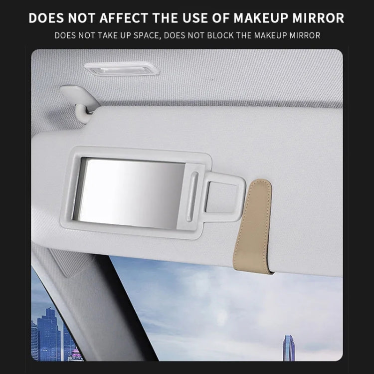 Car Sun Visor Glasses Holder Multifunctional Card Clip Storage Rack(Grey)
