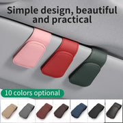 Car Sun Visor Glasses Holder Multifunctional Card Clip Storage Rack(Black)
