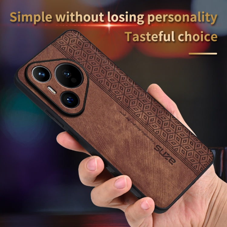 For Huawei Pura 70 AZNS 3D Embossed Skin Feel Phone Case(Black)