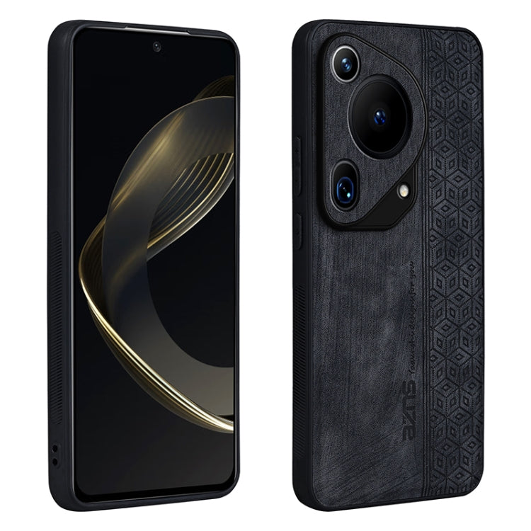 For Huawei Pura 70 Ultra AZNS 3D Embossed Skin Feel Phone Case(Black)