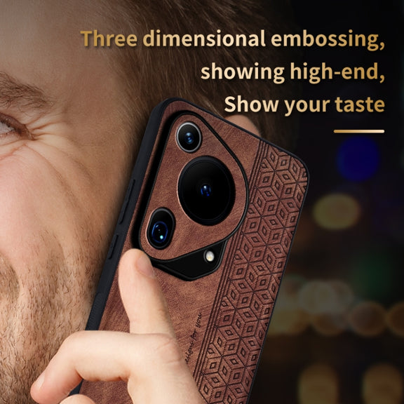 For Huawei Pura 70 Ultra AZNS 3D Embossed Skin Feel Phone Case(Black)