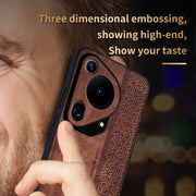For Huawei Pura 70 Ultra AZNS 3D Embossed Skin Feel Phone Case(Brown)