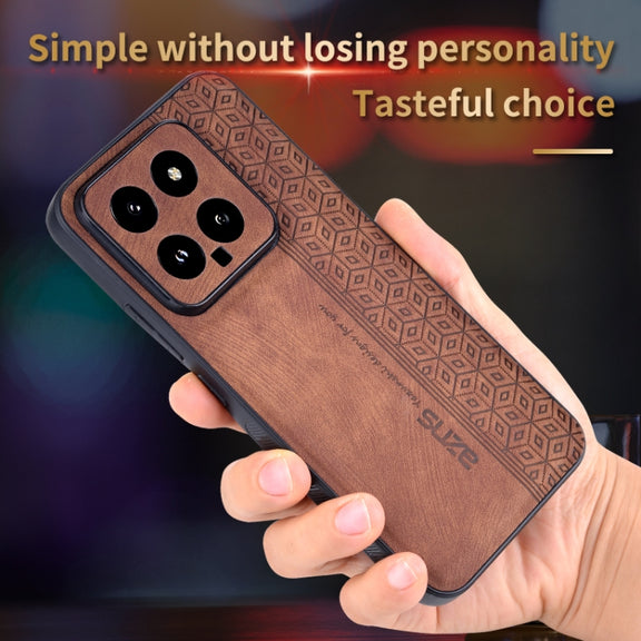 For Xiaomi 14 AZNS 3D Embossed Skin Feel Phone Case(Black)
