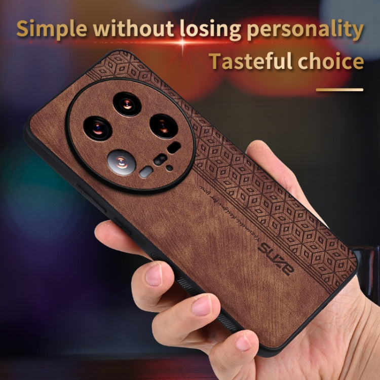 For Xiaomi 14 Ultra AZNS 3D Embossed Skin Feel Phone Case(Black)