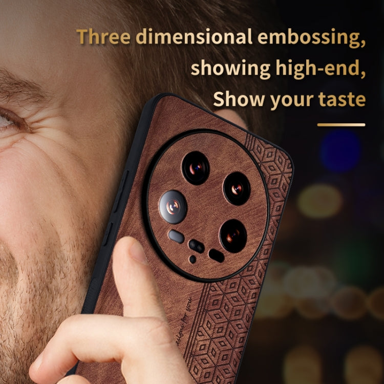 For Xiaomi 14 Ultra AZNS 3D Embossed Skin Feel Phone Case(Black)