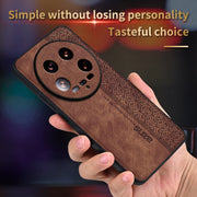 For Xiaomi 14 Ultra AZNS 3D Embossed Skin Feel Phone Case(Brown)