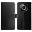 For Realme 11 Pro 5G / 11 Pro+ 5G HT01 Y-shaped Pattern Flip Leather Phone Case(Black) - Realme Cases by PMC TechLife | Online Shopping South Africa | PMC TechLife | Buy Now Pay Later Mobicred