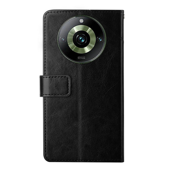 For Realme 11 Pro 5G / 11 Pro+ 5G HT01 Y-shaped Pattern Flip Leather Phone Case(Black)