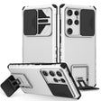 For Samsung Galaxy S24 Ultra 5G Stereoscopic Holder Sliding Camshield Phone Case(White) - Galaxy S24 Ultra 5G Cases by PMC TechLife | Online Shopping South Africa | PMC TechLife