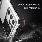 For Samsung Galaxy S24 Ultra 5G Stereoscopic Holder Sliding Camshield Phone Case(White)