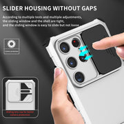 For Samsung Galaxy S24 Ultra 5G Stereoscopic Holder Sliding Camshield Phone Case(White)