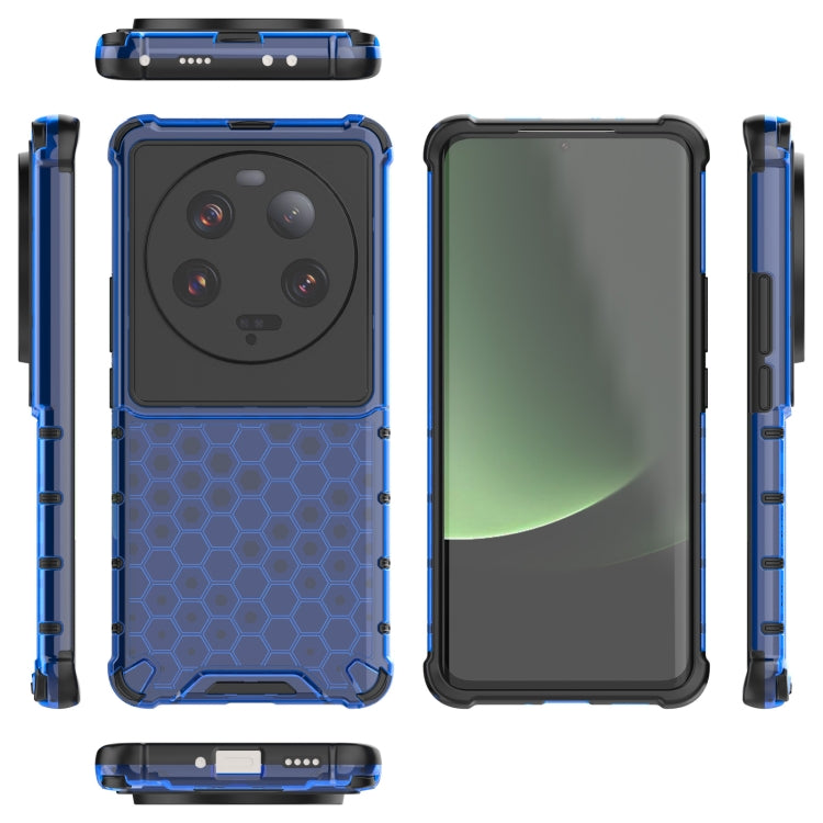 For Xiaomi 13 Ultra Shockproof Honeycomb PC + TPU Phone Case(Blue)