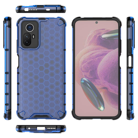 For Xiaomi Note 12S 4G Global Shockproof Honeycomb PC + TPU Phone Case(Blue)