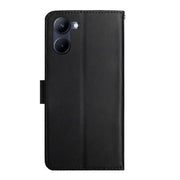 For vivo Y03 4G Genuine Leather Fingerprint-proof Flip Phone Case(Black)