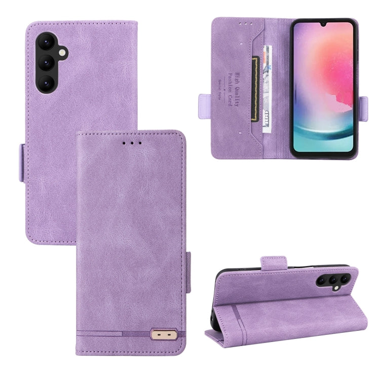 For Samsung Galaxy A25 5G Magnetic Clasp Leather Phone Case(Purple)
