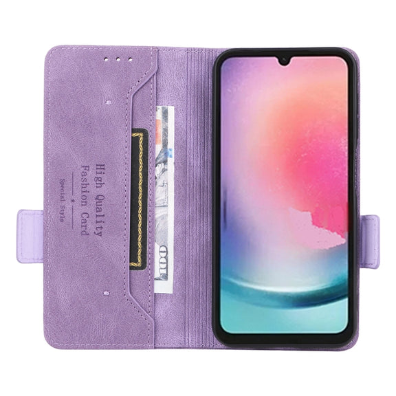 For Samsung Galaxy A25 5G Magnetic Clasp Leather Phone Case(Purple)