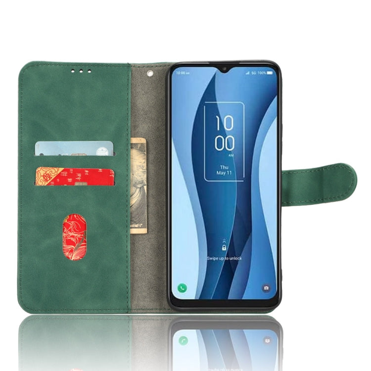 For TCL 40 XE 5G Skin Feel Magnetic Flip Leather Phone Case(Green)