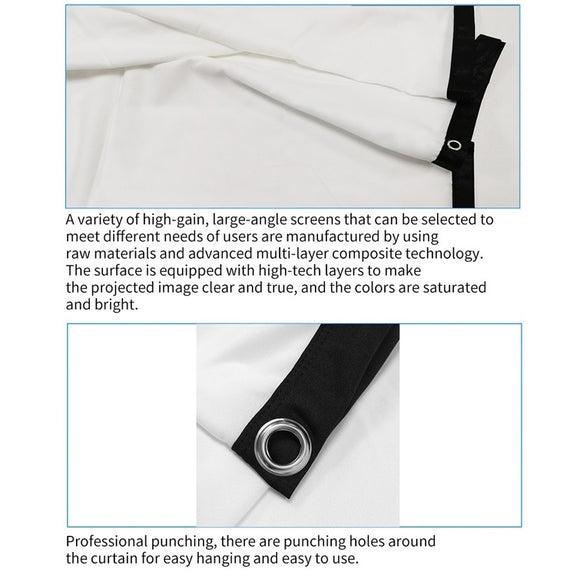 Simple Folding Thin Polyester Projector Film Curtain, Size:180 inch 16:9