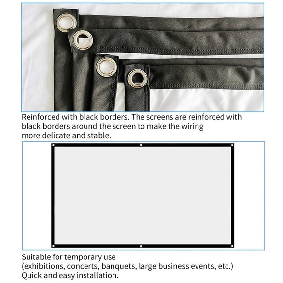 Simple Folding Thin Polyester Projector Film Curtain, Size:180 inch 16:9