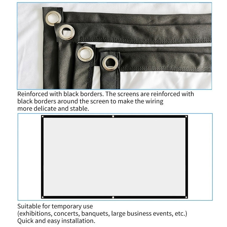 Simple Folding Thin Polyester Projector Film Curtain, Size:180 inch 16:9