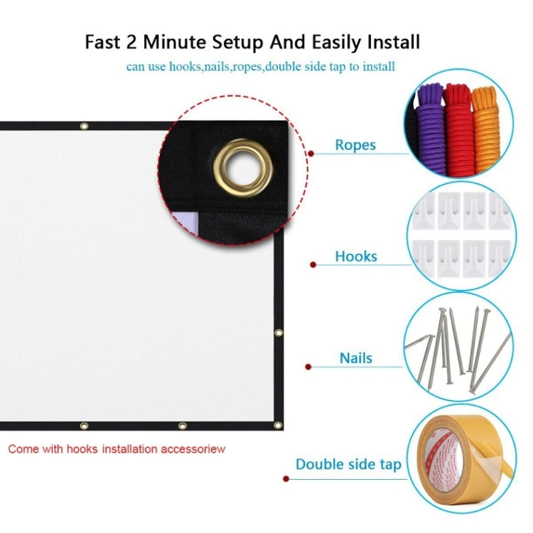 Simple Folding Thin Polyester Projector Film Curtain, Size:180 inch 16:9
