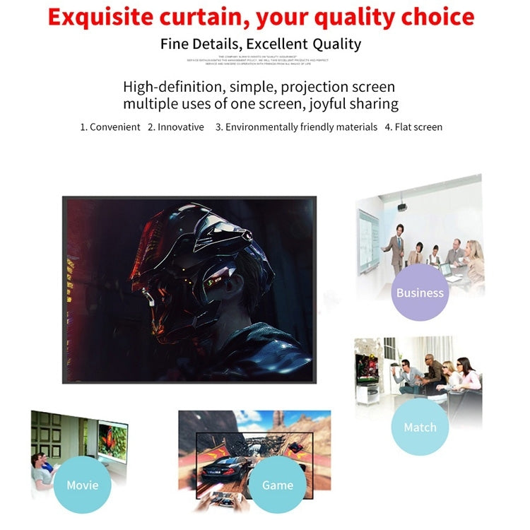 Simple Folding Thin Polyester Projector Film Curtain, Size:180 inch 16:9