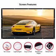 Simple Folding Thin Polyester Projector Film Curtain, Size:180 inch 16:9