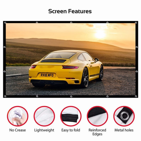 Simple Folding Thin Polyester Projector Film Curtain, Size:180 inch 16:9