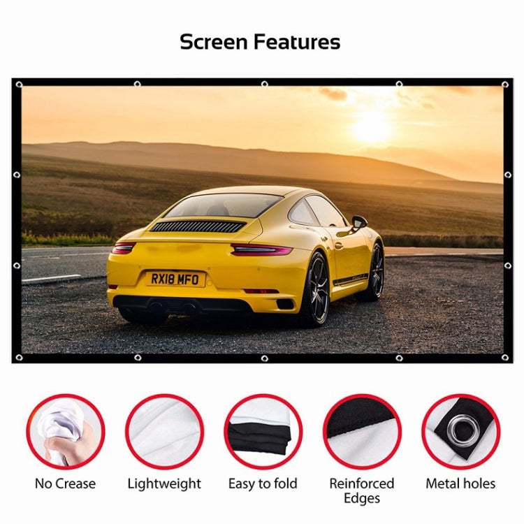 Simple Folding Thin Polyester Projector Film Curtain, Size:180 inch 16:9