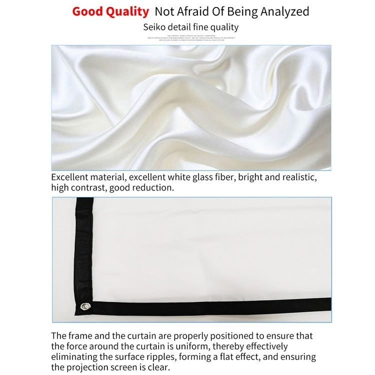 Simple Folding Thin Polyester Projector Film Curtain, Size:150 inch 16:9