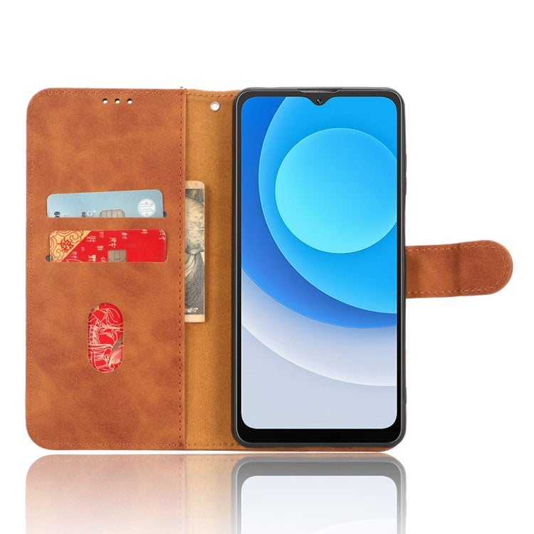For Blackview A53 Pro Skin Feel Magnetic Flip Leather Phone Case(Brown)