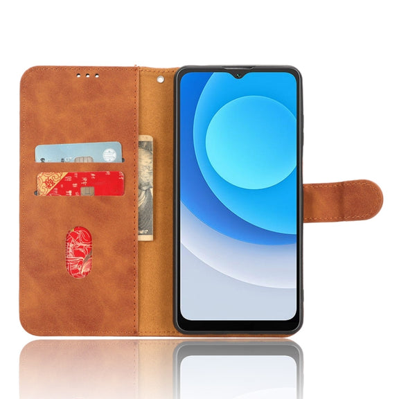 For Blackview A53 Pro Skin Feel Magnetic Flip Leather Phone Case(Brown)