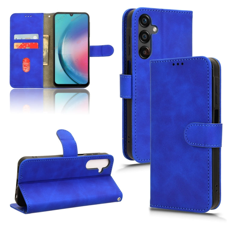 For Samsung Galaxy A25 5G Skin Feel Magnetic Flip Leather Phone Case(Blue)