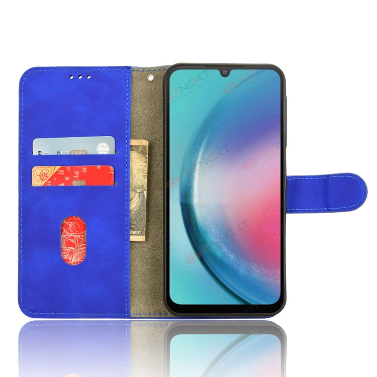 For Samsung Galaxy A25 5G Skin Feel Magnetic Flip Leather Phone Case(Blue)