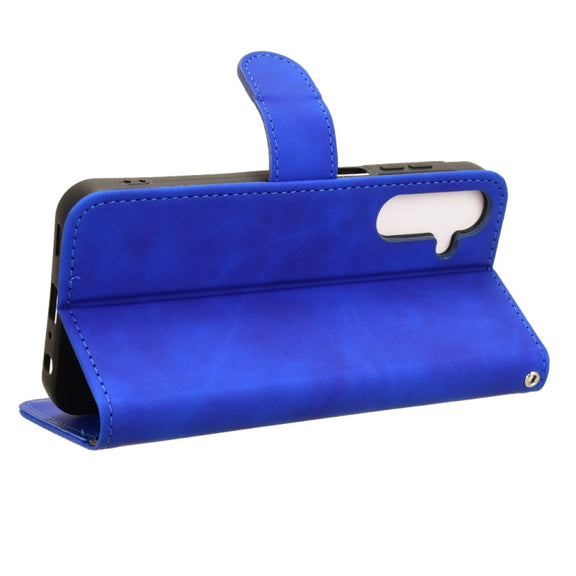For Samsung Galaxy A25 5G Skin Feel Magnetic Flip Leather Phone Case(Blue)