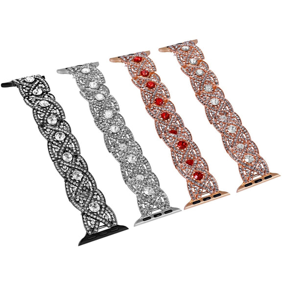 Diamonds Twist Metal Watch Band For Apple Watch SE 2023 40mm(Silver)