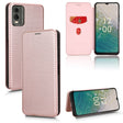 For Nokia C32 Carbon Fiber Texture Flip Leather Phone Case(Pink) - Nokia Cases by PMC TechLife | Online Shopping South Africa | PMC TechLife | Buy Now Pay Later Mobicred