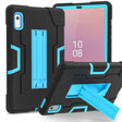 For Lenovo Tab M9 / TB-310FU Contrast Color Silicone Hybrid PC Tablet Case with Holder(Black Blue) - Lenovo by PMC TechLife | Online Shopping South Africa | PMC TechLife | Buy Now Pay Later Mobicred