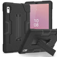 For Lenovo Tab M9 / TB-310FU Contrast Color Silicone Hybrid PC Tablet Case with Holder(Black) - free shipping - PMC TechLife - Order now!