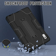 For Lenovo Tab M9 / TB-310FU Contrast Color Silicone Hybrid PC Tablet Case with Holder(Black)